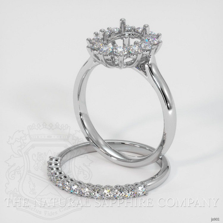 14K White Gold Halo Ring Setting