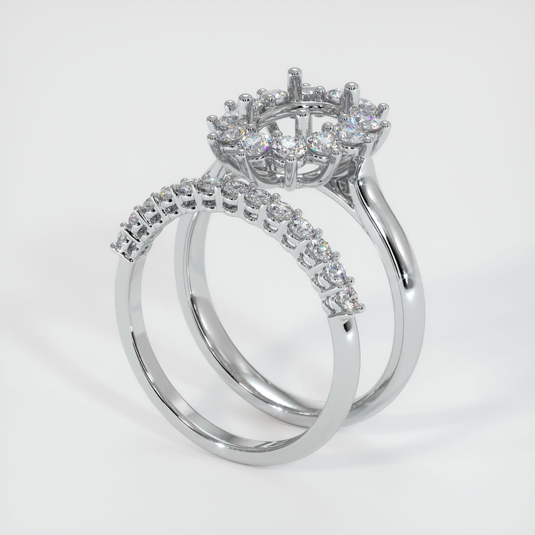 18K White Gold Halo Ring Setting