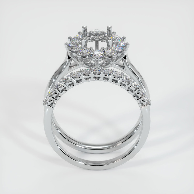 18K White Gold Halo Ring Setting