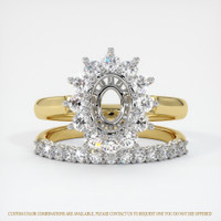 14K White & Yellow Halo Ring Setting Image