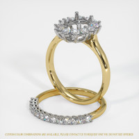 14K White & Yellow Halo Ring Setting Image
