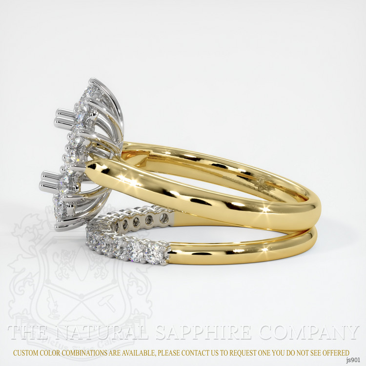 18K White & Yellow Halo Ring Setting