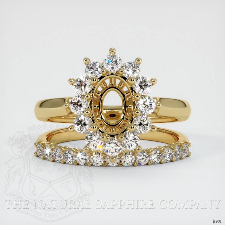 10K Yellow Gold Halo Ring Setting
