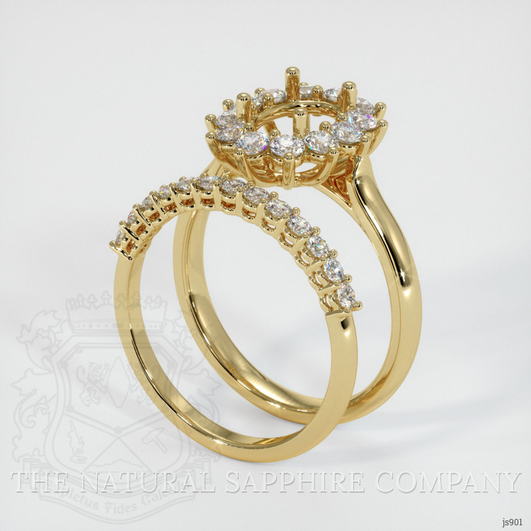 14K Yellow Gold Halo Ring Setting