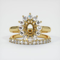 14K Yellow Gold Halo Ring Setting Image
