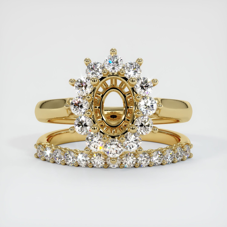 14K Yellow Gold Halo Ring Setting