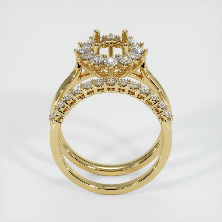 14K Yellow Gold Halo Ring Setting