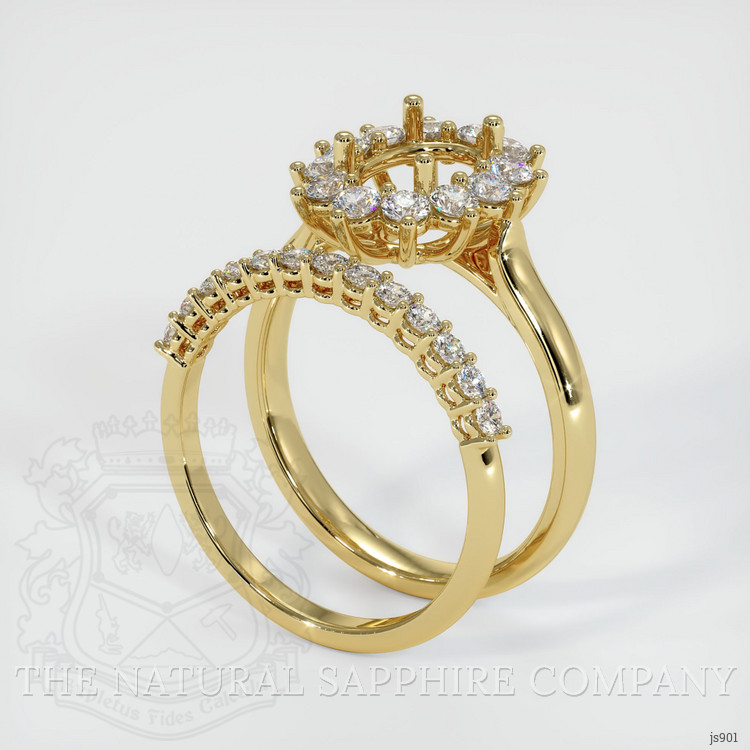 18K Yellow Gold Halo Ring Setting