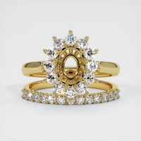18K Yellow Gold Halo Ring Setting Image