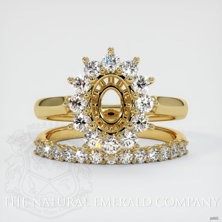 18K Yellow Gold Halo Ring Setting