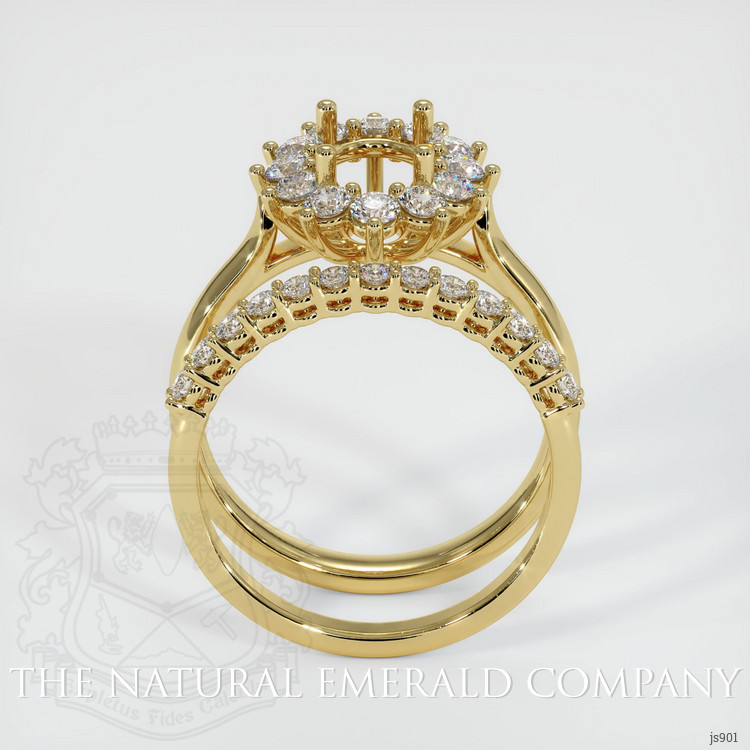 18K Yellow Gold Halo Ring Setting