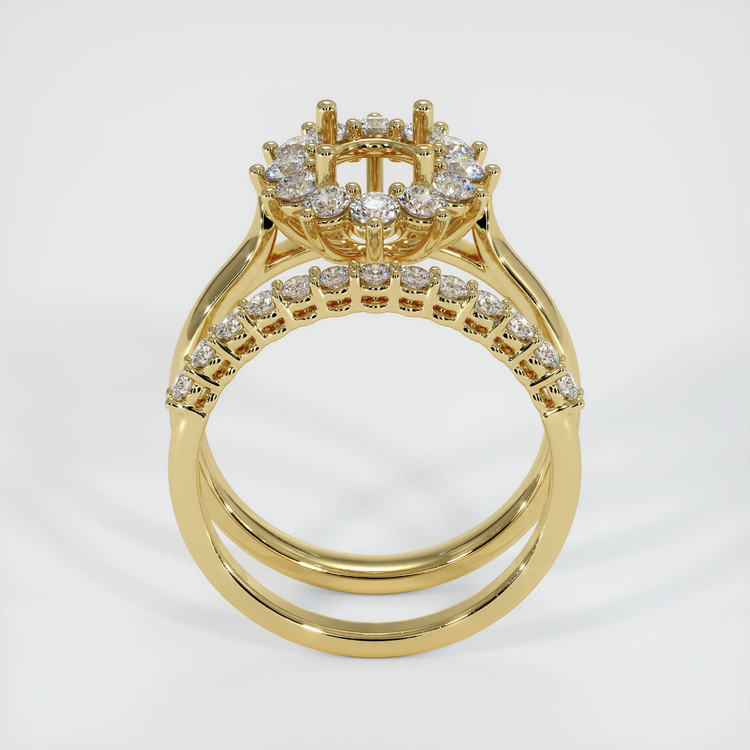 18K Yellow Gold Halo Ring Setting