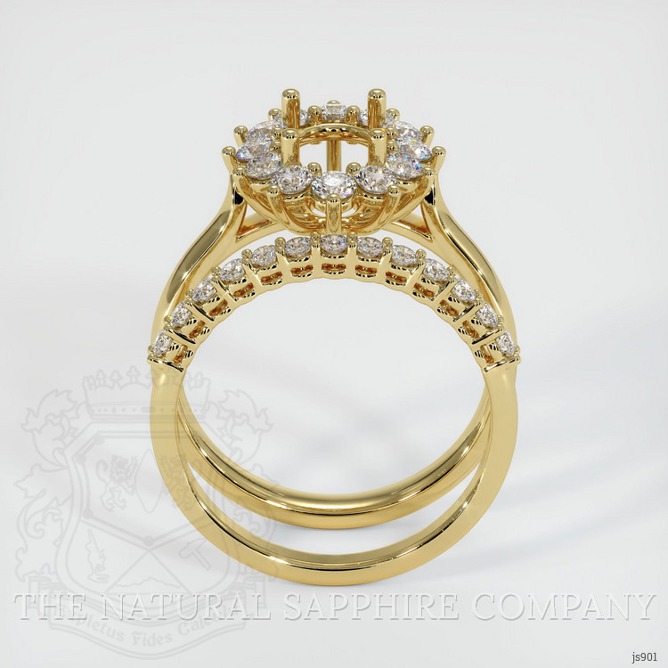 18K Yellow Gold Halo Ring Setting