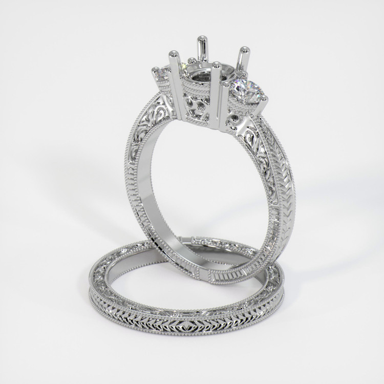 Platinum 950 Antique Style Ring Setting
