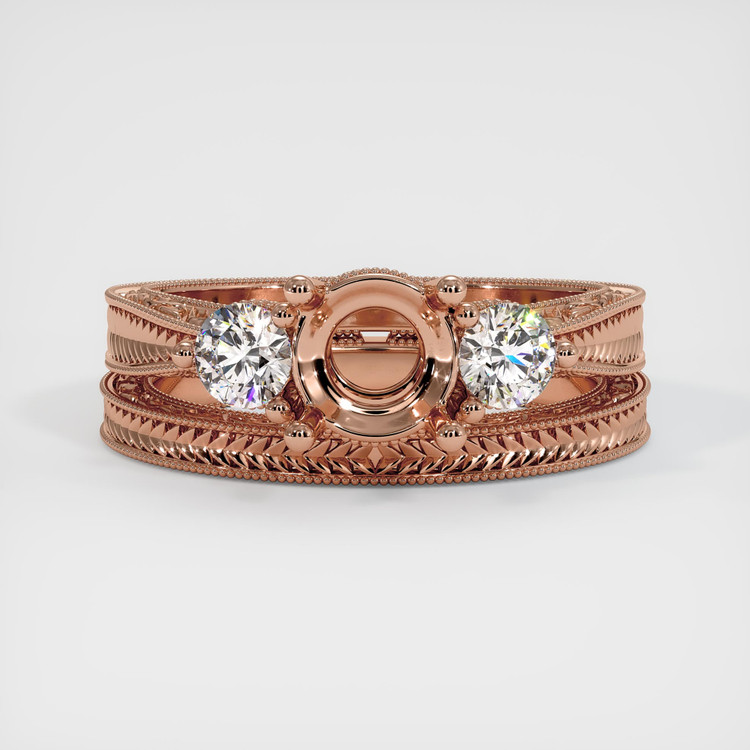14K Rose Gold Antique Style Ring Setting