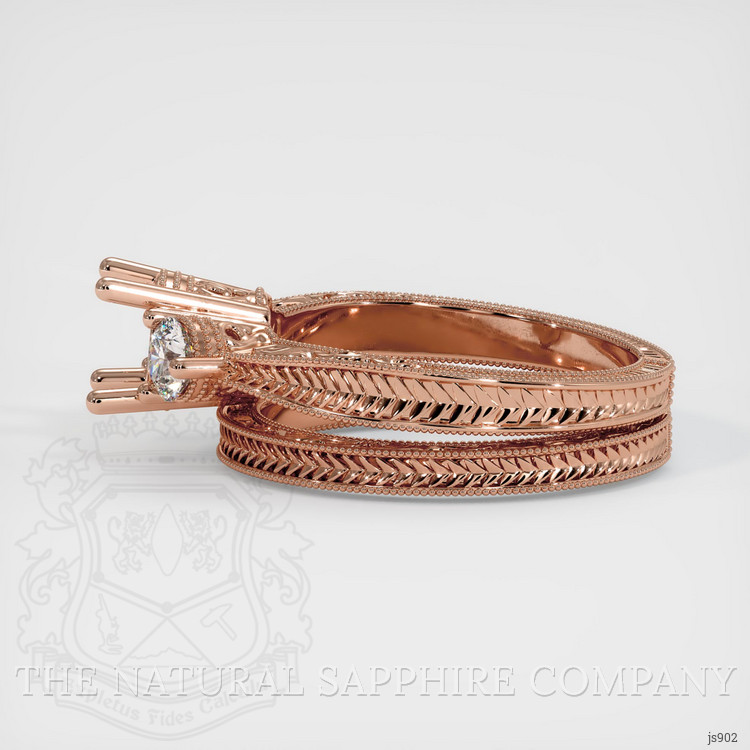 14K Rose Gold Antique Style Ring Setting