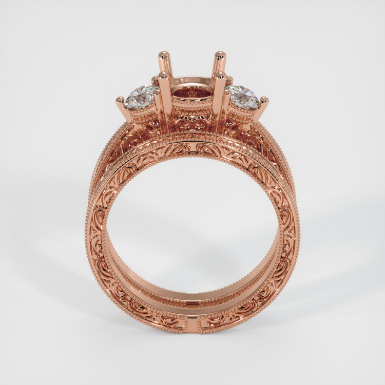 14K Rose Gold Antique Style Ring Setting