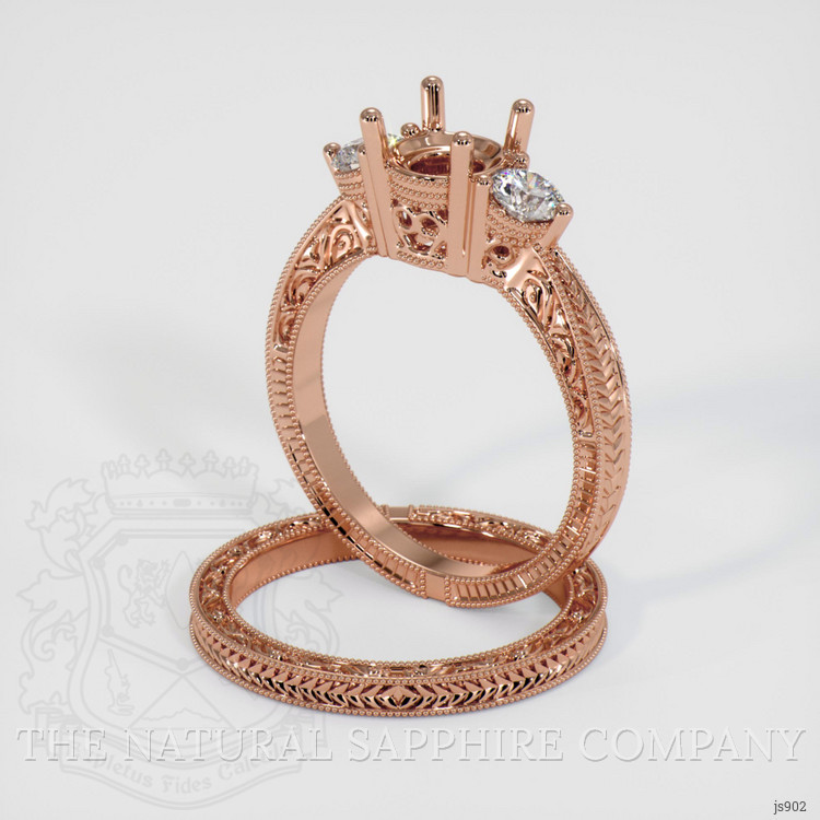 14K Rose Gold Antique Style Ring Setting