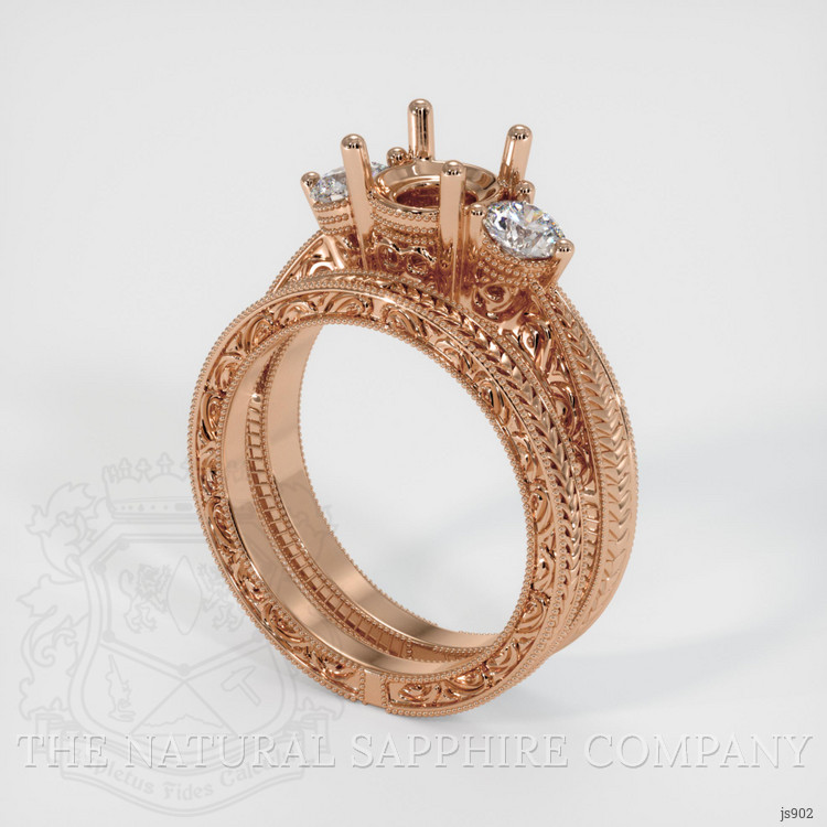 18K Rose Gold Antique Style Ring Setting