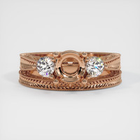 18K Rose Gold Antique Style Ring Setting Image