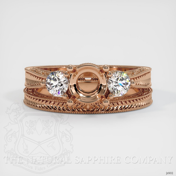 18K Rose Gold Antique Style Ring Setting