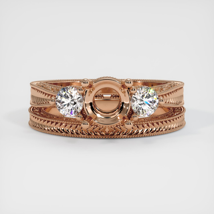 18K Rose Gold Antique Style Ring Setting