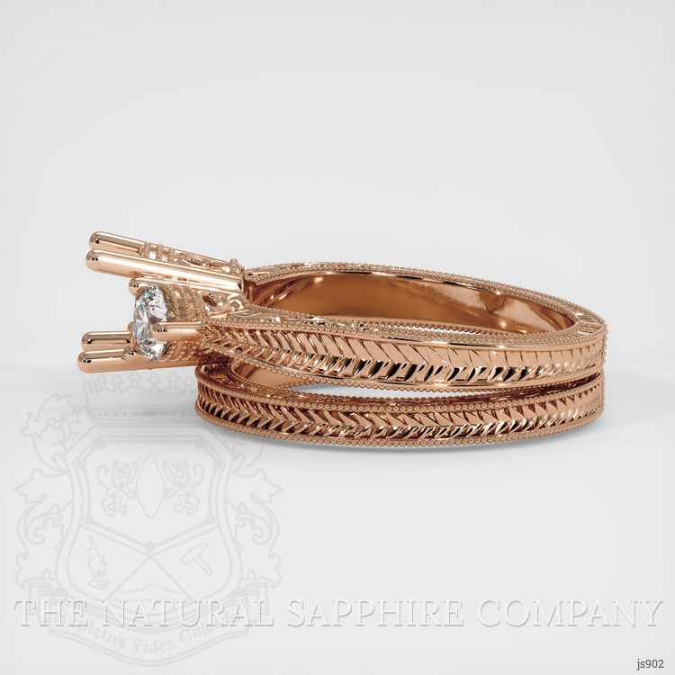 18K Rose Gold Antique Style Ring Setting