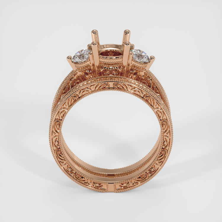 18K Rose Gold Antique Style Ring Setting