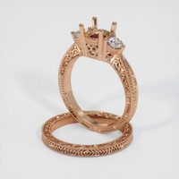 18K Rose Gold Antique Style Ring Setting Image
