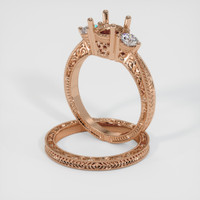 18K Rose Gold Antique Style Ring Setting Image