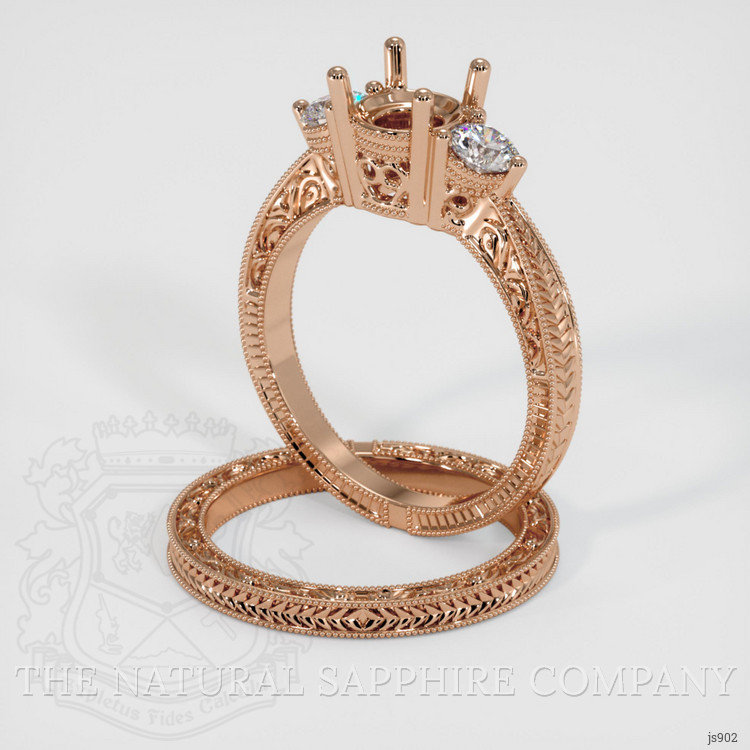 18K Rose Gold Antique Style Ring Setting