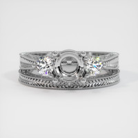 14K White Gold Antique Style Ring Setting Image