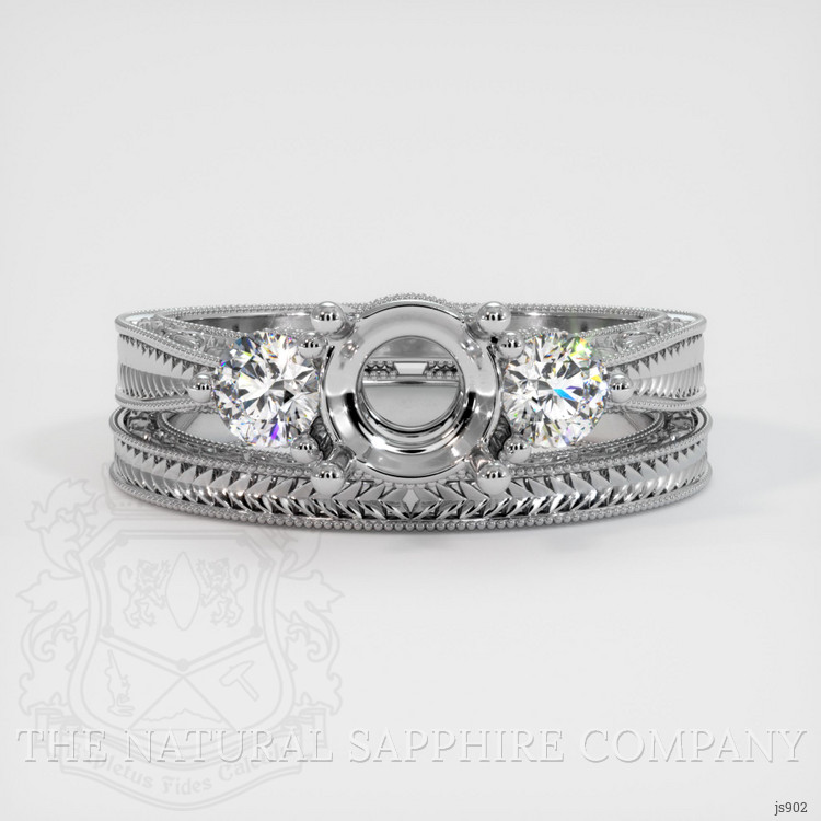 14K White Gold Antique Style Ring Setting