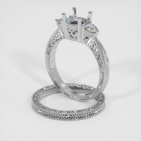 14K White Gold Antique Style Ring Setting Image