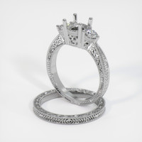 18K White Gold Antique Style Ring Setting Image