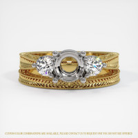 14K White & Yellow Antique Style Ring Setting Image