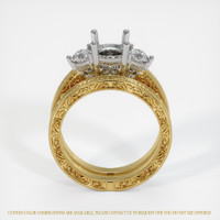 14K White & Yellow Antique Style Ring Setting Image