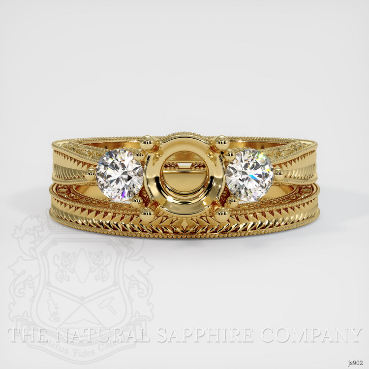 14K Yellow Gold Antique Style Ring Setting