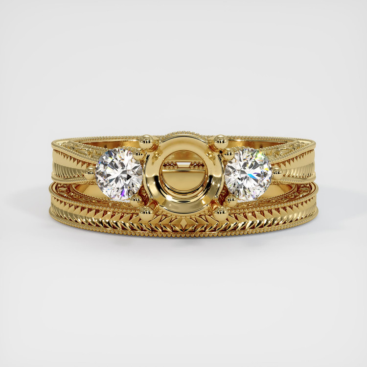 14K Yellow Gold Antique Style Ring Setting