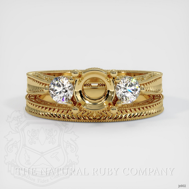 14K Yellow Gold Antique Style Ring Setting