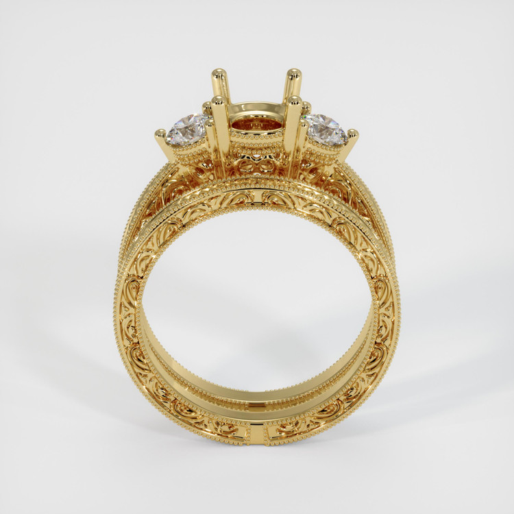 14K Yellow Gold Antique Style Ring Setting