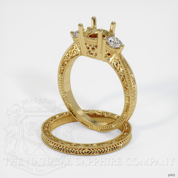 14K Yellow Gold Antique Style Ring Setting