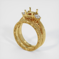 18K Yellow Gold Antique Style Ring Setting Video