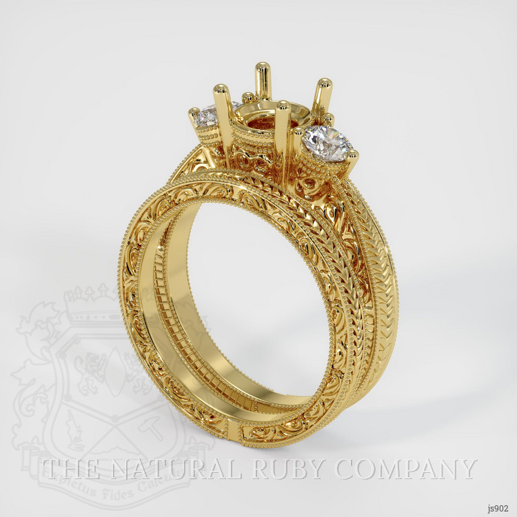 18K Yellow Gold Antique Style Ring Setting