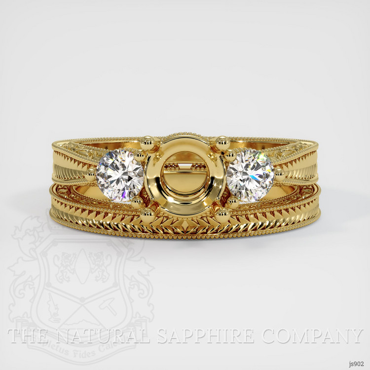 18K Yellow Gold Antique Style Ring Setting