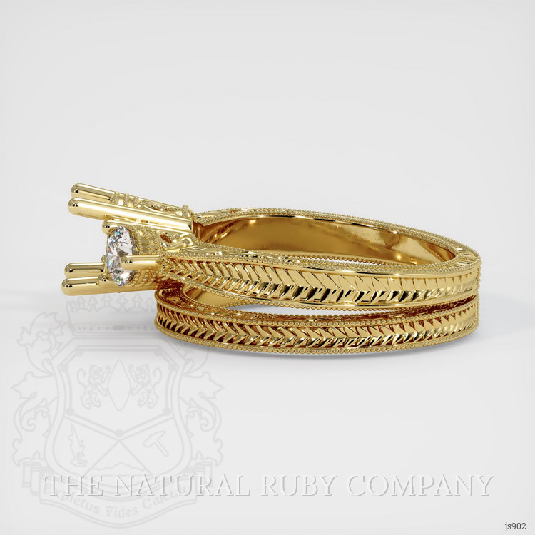 18K Yellow Gold Antique Style Ring Setting