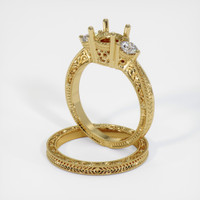 18K Yellow Gold Antique Style Ring Setting Image
