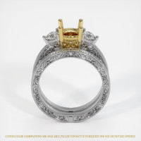 18K Yellow & White Antique Style Ring Setting Image