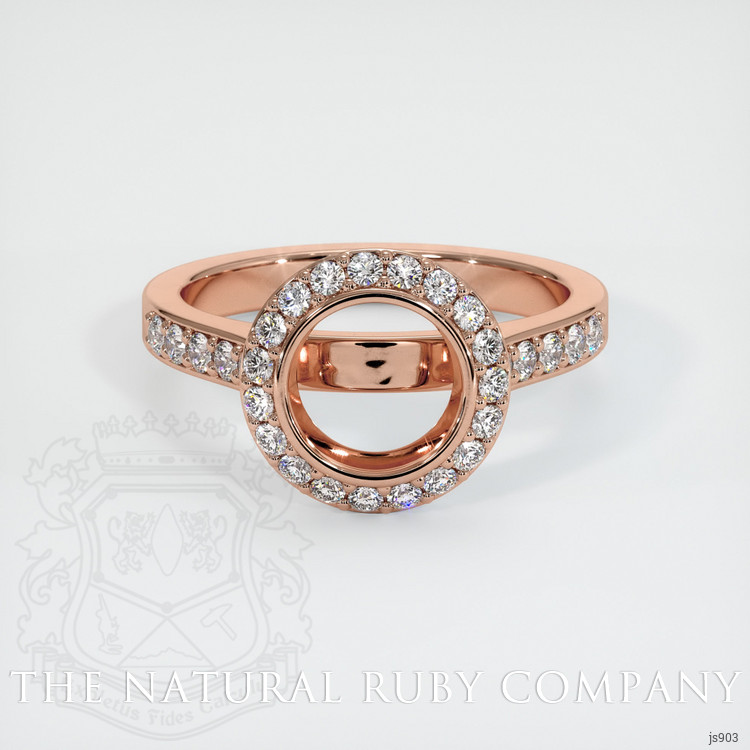 14K Rose Gold Pave Ring Setting