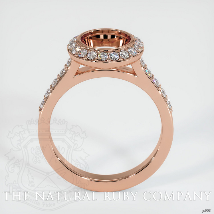 14K Rose Gold Pave Ring Setting